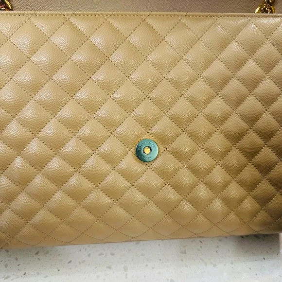 Classic YSL Envelope Lambskin Chervon Diamond Quilted Brown Bag - Picture 6 of 10